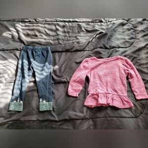 girl 2t pink long sleeve and leggings